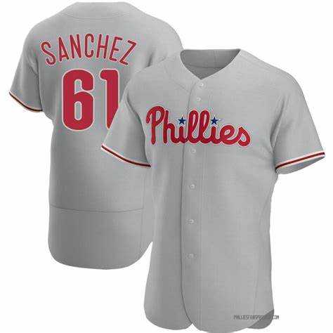 Men%27s Philadelphia Phillies #61 Cristopher Sanchez Grey Flex Base Stitched Baseball Jersey Dzhi->philadelphia phillies->MLB Jersey